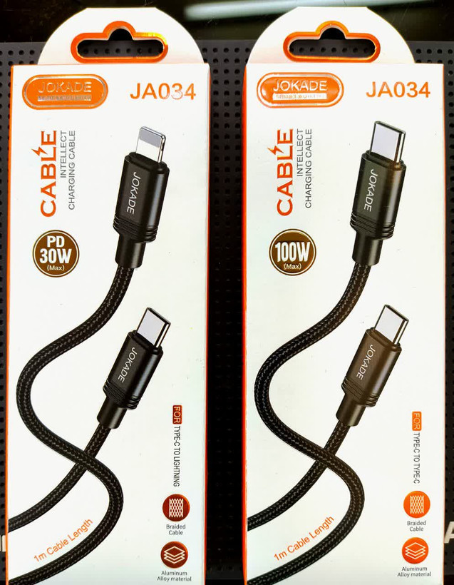 کابل شارژر برند JOKADE مدل JA034 کنفی فست شارژ